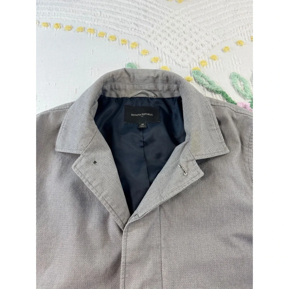 Banana Republic Mens Grey Cotton Car Coat Mac Jacket Medium RN54023‎